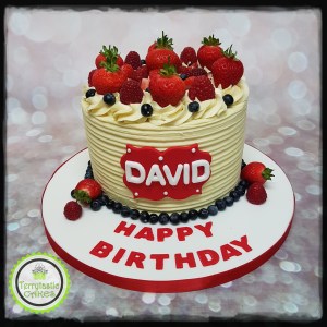 Fruit Berries ganache birthday cake
