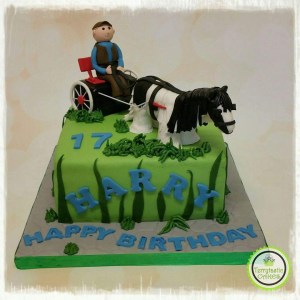 Horse and cart gypsy birthday cake