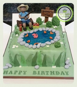 Fishing 70th birthday cake