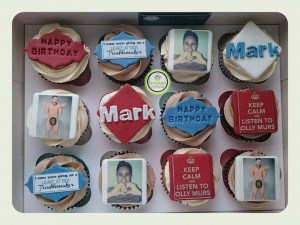 Olly Murs themed birthday cupcakes