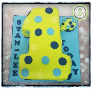 Turtle Spots Number 1 Birthday cake 1st