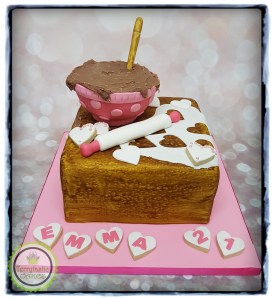 Chef Baking 21st birthday cake