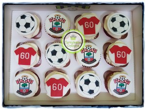 Southampton saints football themed birthday cupcakes
